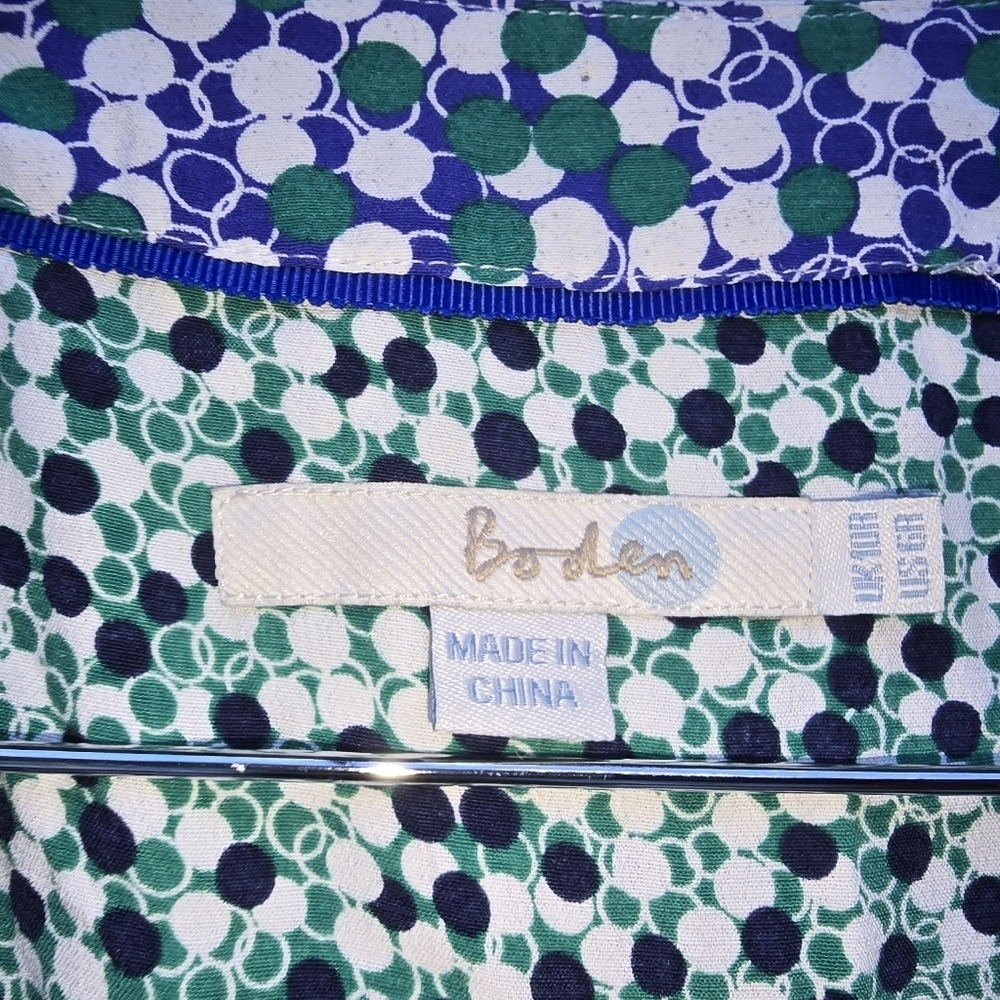 Boden Mollie Blue Green Polka Dot Printed Tunic Dress Size 6 - Picture 6 of 12